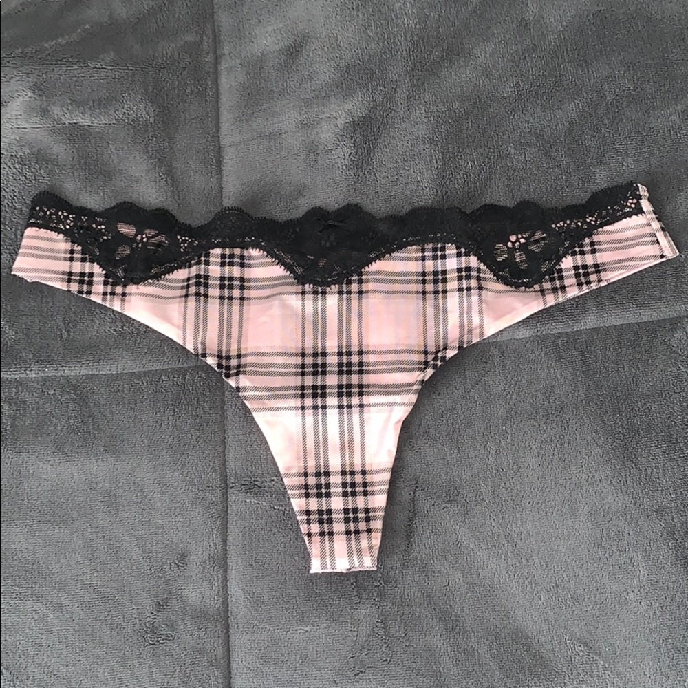 VS Satin + Lace Thong